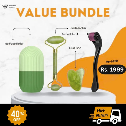 Jade Roller & Face Ice Roller – Derma Roller (Valuable Bundle)